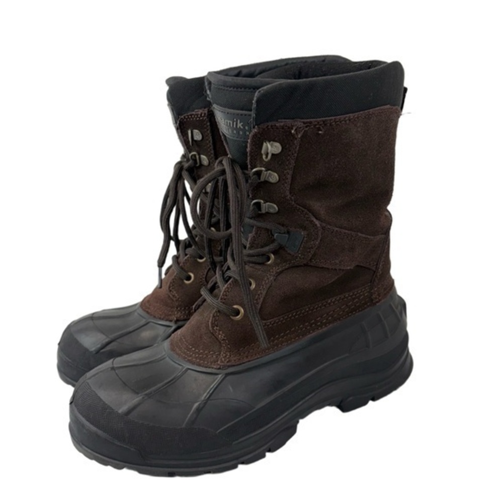 Kamik Mens Size 9‎ Brown Suede Lace-up Insulated Waterproof Boots